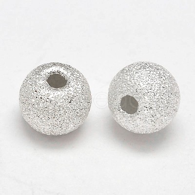 Round 925 Sterling Silver Textured Beads STER-F012-23C-1