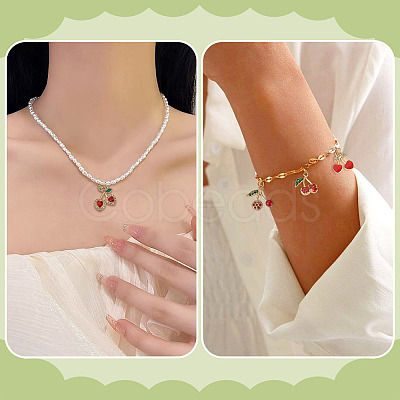 16Pcs 8 Styles Cherry Alloy Pendants FIND-TA0008-78-1