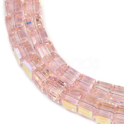 Electroplate Transparent Glass Beads Strands EGLA-B011-07A-AB05-1