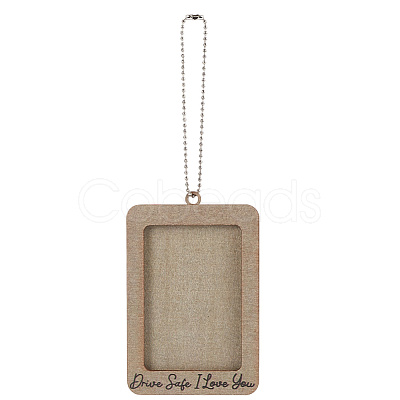 Rectangle with Word Drive Safely I Love You Wood Hanging Photo Frame HJEW-SP0001-19C-1