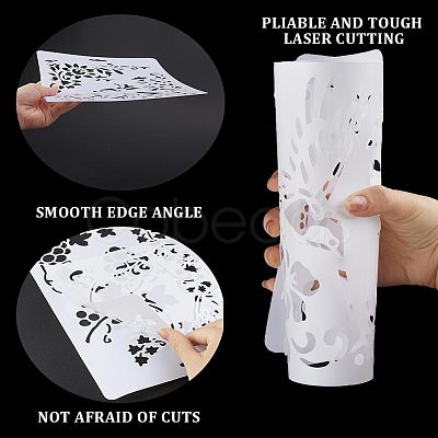 10Pcs 10 Styles PP Plastic Hollow Out Drawing Painting Stencils Templates DIY-GF0007-35-1