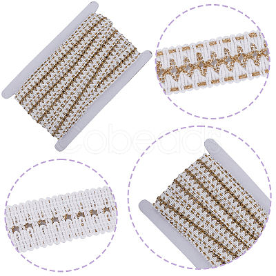 10 Yards Gold Sparkle Polyester Braided Ribbon OCOR-GF0002-93B-1