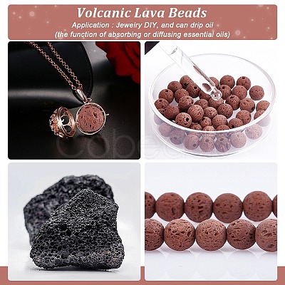Synthetic Lava Rock Beads Strands G-S277-8mm-02-1
