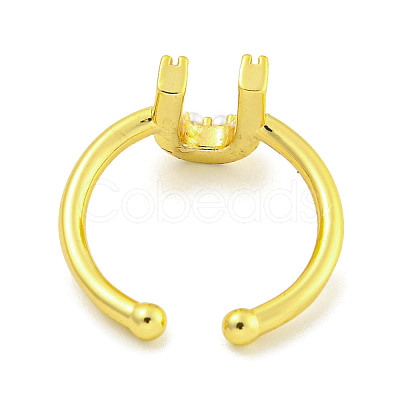 Rack Plating Brass Open Cuff Rings for Women RJEW-F162-01G-U-1