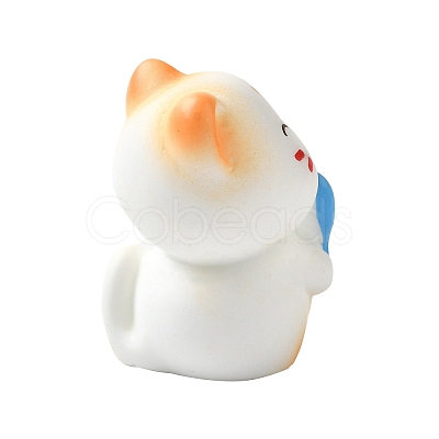 Cat with Fish Resin Sculpture Display Decorations DJEW-V001-01B-1