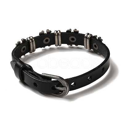 Alloy Skull Rivets Bracelet BJEW-C037-04A-1