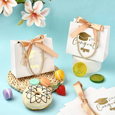 Gold Stamping Graduation Cap Paper Gift Bags CARB-FZC0001-01D-1