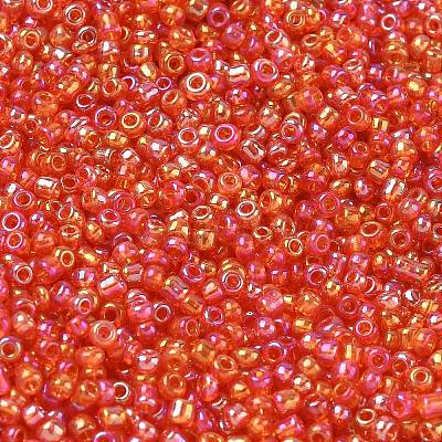 Round Transparent Colors Rainbow Glass Seed Beads X-SEED-A007-2mm-165-1