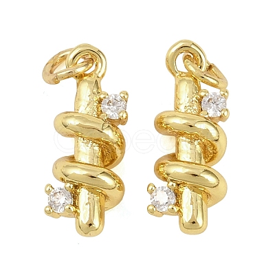 Brass Micro Pave Clear Cubic Zirconia Pendants KK-D218-15G-1