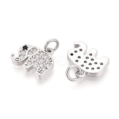 Brass Micro Pave Cubic Zirconia Charms KK-N257-68P-1