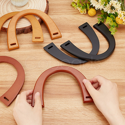 6Pcs 3 Style Wooden U-Shaped Bag Handles FIND-PH0010-45-1