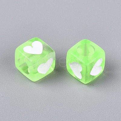 Spray Painted Transparent Acrylic Beads OACR-N140-02G-1