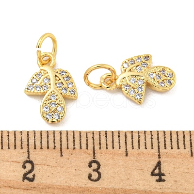 Rack Plating Brass Micro Pave Clear Cubic Zirconia Pendants KK-B093-05G-1