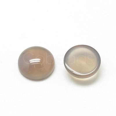 Natural Gray Agate Cabochons G-R416-8mm-15-1