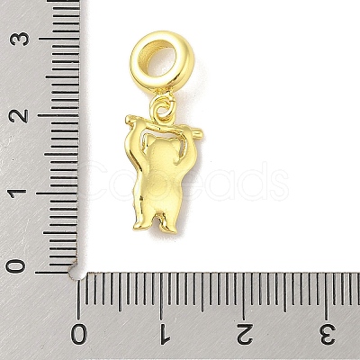 Rack Plating Brass Micro Pave Clear Cubic Zirconia Enamel European Dangle Charms KK-S380-27G-02-1