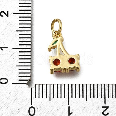 Brass Micro Pave Clear Cubic Zirconia Pendants ZIRC-I070-082G-1