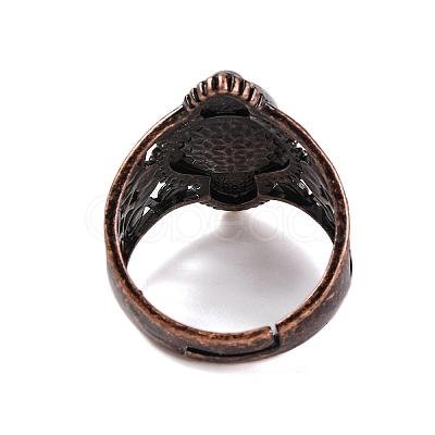 Natural Obsidian Retro Finger Rings RJEW-B067-01R-21-1