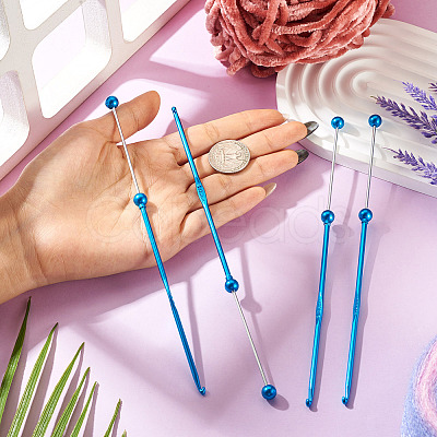 4Pcs DIY Alloy Beadable Crochet Hooks AJEW-TA0003-50E-1