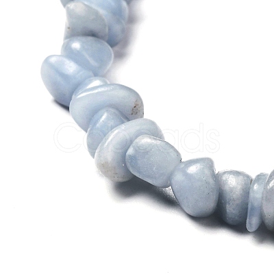 Natural Angelite Chips Beads Stretch Bracelets BJEW-JB06621-1