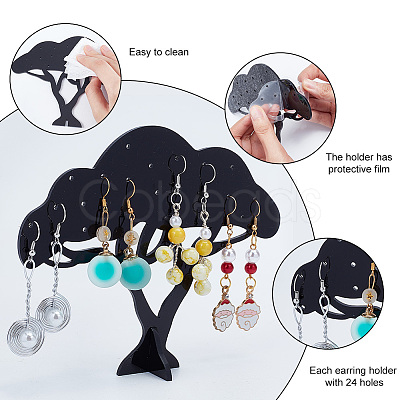 Opaque Acrylic Earring Display Tree EDIS-WH0030-12-1