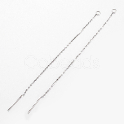 Non-Tarnish 304 Stainless Steel Chain Stud Earring Findings STAS-H434-58P-1