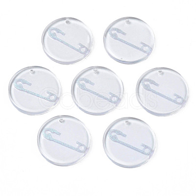 Transparent Resin Pendants RESI-N030-005B-1