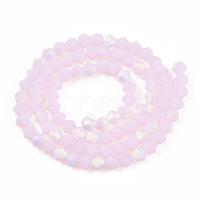Imitation Jade Bicone Frosted Glass Bead Strands EGLA-A039-J4mm-MB02-1