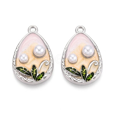 Rack Plating Alloy Enamel Pendants ENAM-N065-13P-1