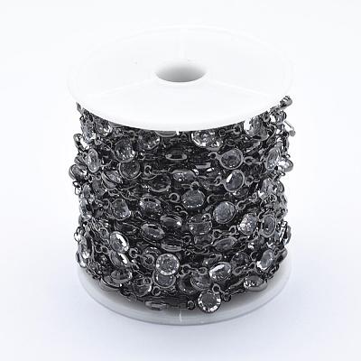 Faceted Glass Handmade Beaded Chains CHC-L036-16B-1