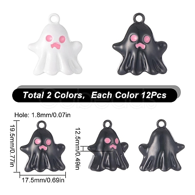 24Pcs 2 Colors Spray Painted Alloy Enamel Pendants FIND-SC0004-89-1