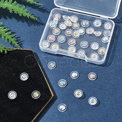 40Pcs 4 Colors Long-Lasting Plated Brass Silicone Ear Nuts KK-FS0001-49-1
