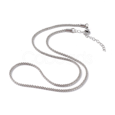 Non-Tarnish 304 Stainless Steel Bone Rope Chain Necklace for Women NJEW-I121-01B-P-1