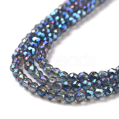 Electroplate Transparent Glass Beads Strands GLAA-H021-01A-FR05-1