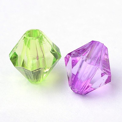 Faceted Bicone Transparent Acrylic Beads DBB8mm-1