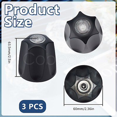 3Pcs Alloy and Iron Bathroom Sink Faucet Knobs Replacement FIND-GO0004-09B-1