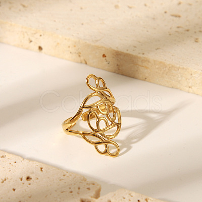 304 Stainless Steel Cuff Rings for Women CD9702-4-1