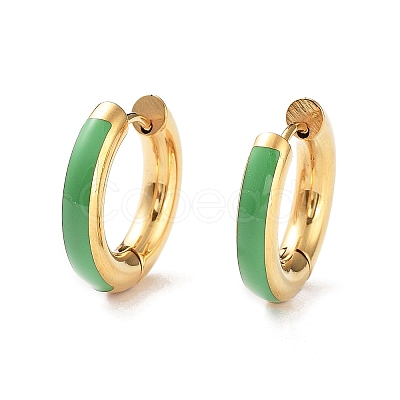 Real 18K Gold Plated 304 Stainless Steel Hoop Earrings UA1409-3-1