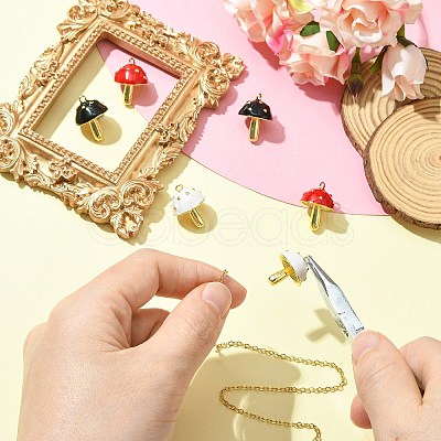 6Pcs 3 Colors Brass Enamel Pendants KK-CJ0003-61-1