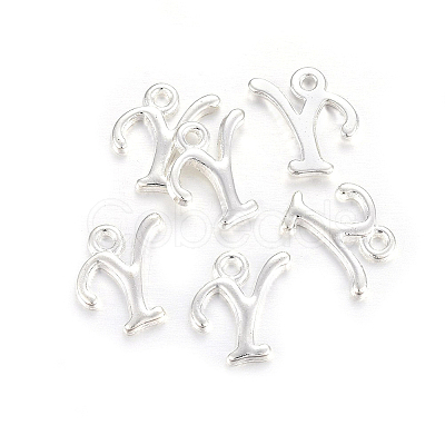 Silver Color Plated Alloy Letter Pendants LS-PALLOY-J718-01S-Y-1