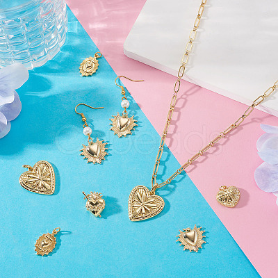 10Pcs 5 Styles Brass Pendants KK-TA0008-41-1