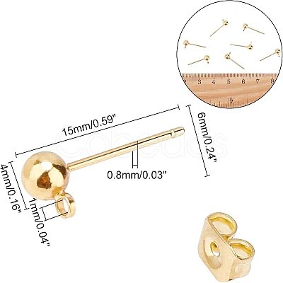 20Pcs Brass Post Earring Findings KK-PH0001-78-1