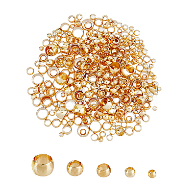 400Pcs 5 Style Brass Beads KK-FH0005-36G-1