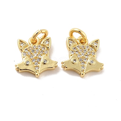 Fox Brass Micro Pave Clear Cubic Zirconia Charms KK-G425-10G-1