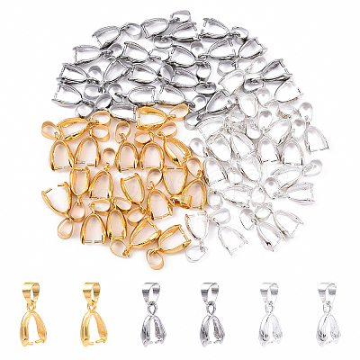 20Pcs Brass Pinch Bails KK-YW0003-44G-1