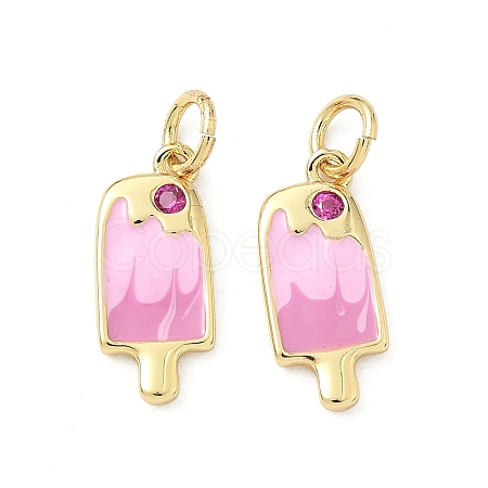 Brass Pave Cubic Zirconia Pendants KK-S338-09G-1