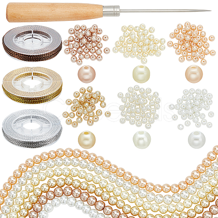 DIY Imitation Pearl Bracelet Necklace Making Kit DIY-PH0009-35-1
