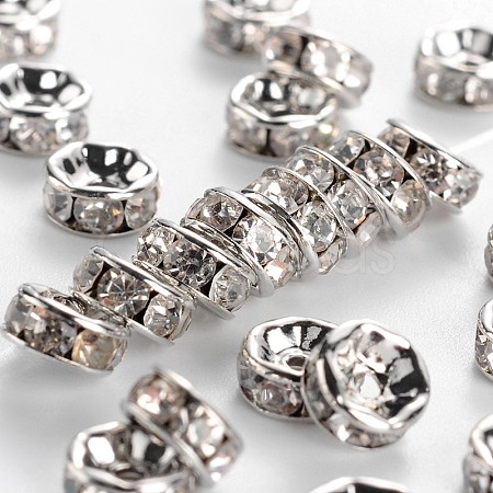 Brass Middle East Rhinestone Spacer Beads RSB036NF-01K-1