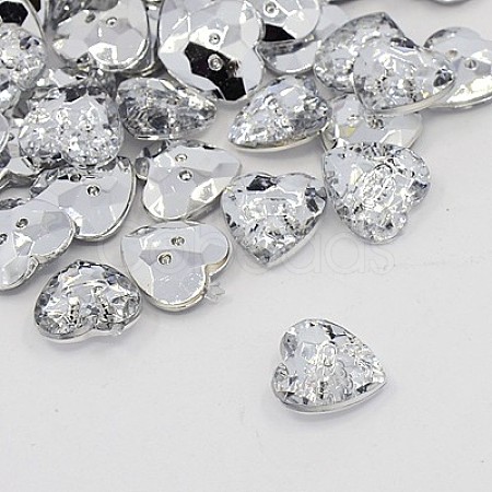 Acrylic Rhinestone Buttons BUTT-J007-01-C-1