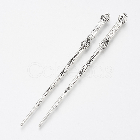 Tibetan Style Alloy Hair Stick Findings TIBE-Q083-002AS-RS-1