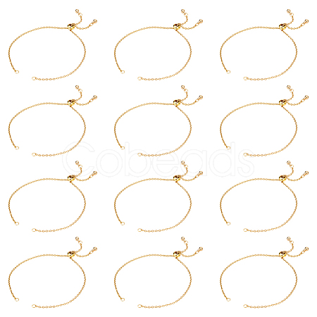 12Pcs Adjustable 304 Stainless Steel Cable Chains Bracelets Making AJEW-ME0001-01-1